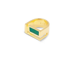 Edge Ring Gold mit Chrysopras-Achat