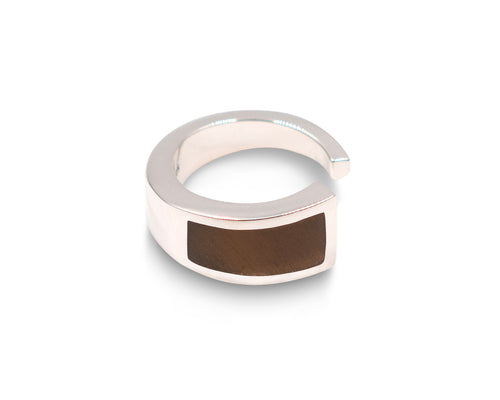 Jasper Ring Silver with Tiger Eye