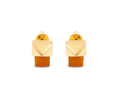 Milan Studs Gold with Orange Agate