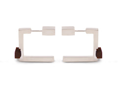 Quadrato Studs Silver with Tiger Eye