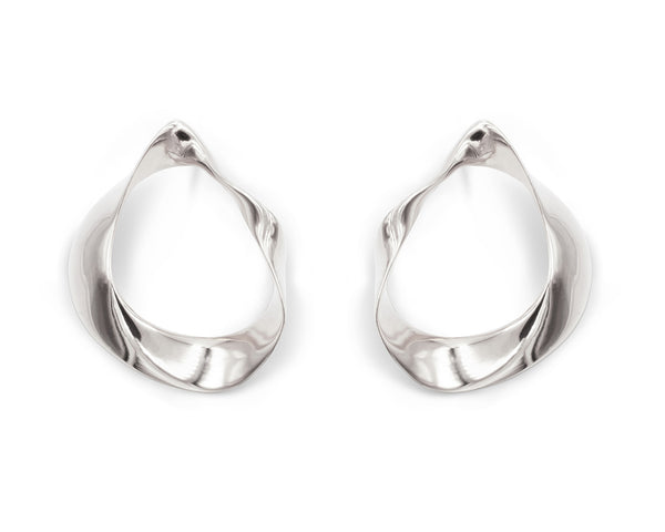Boucles d'oreilles fluides en argent